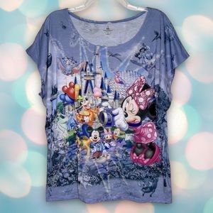 Authentic Disney Characters Women's Short Sleeve Tee Shirt Top Size S